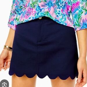 Lilly Pulitzer Colette Scallop Hem Skort True Navy Size 6